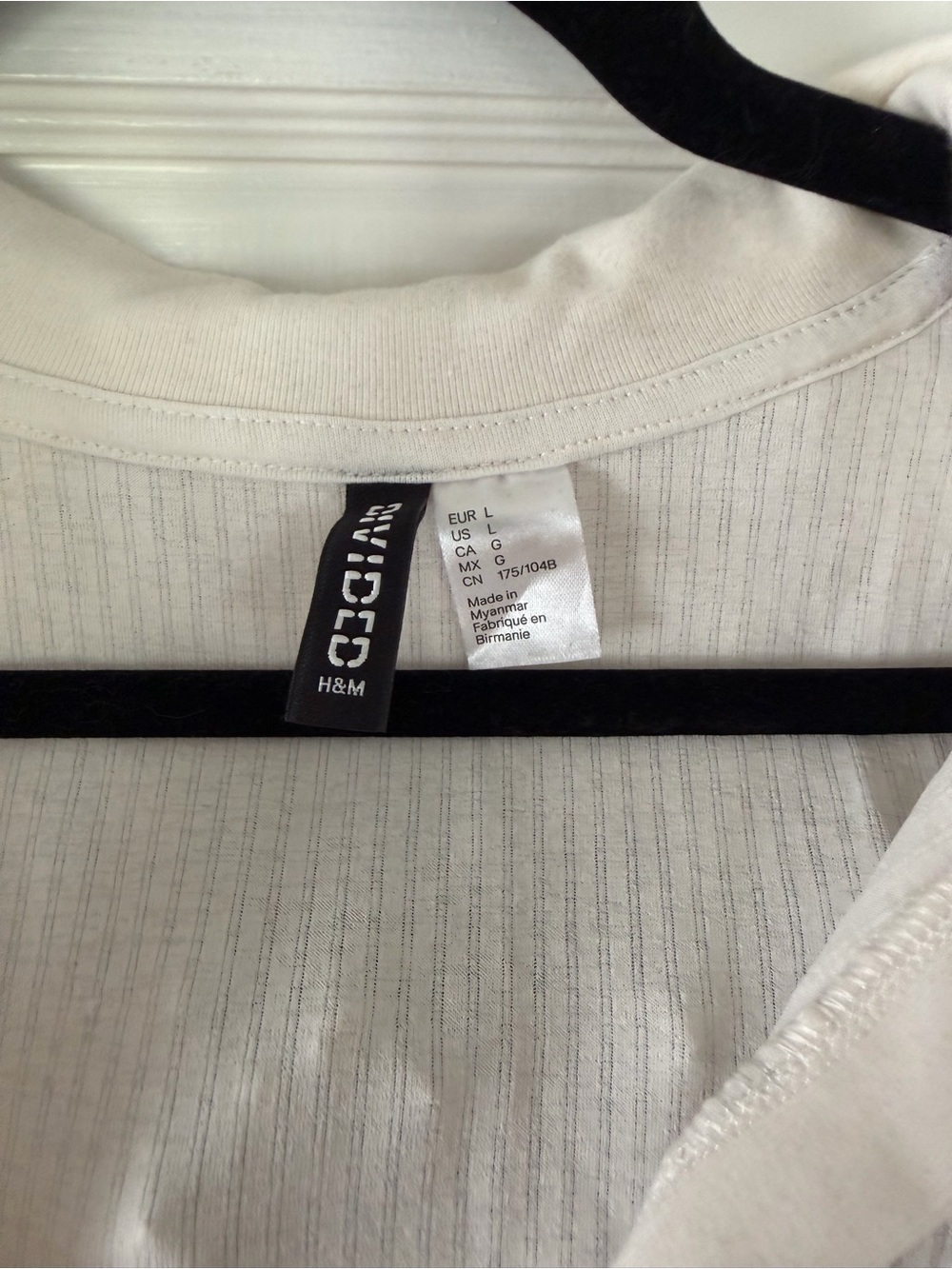 H&M Ribbed Cropped Polo Top - Cream - Picture 2 of 3